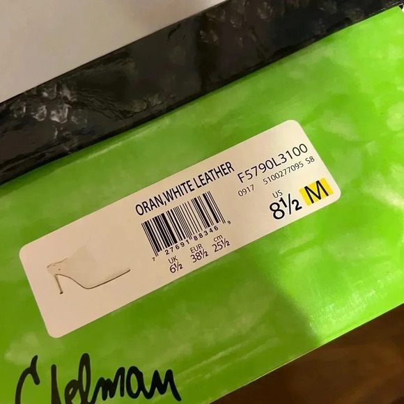 SAM EDELMAN EUC Nappa Leather White Oran Pointed Heeled Mules 8.5 - Picture 8 of 10